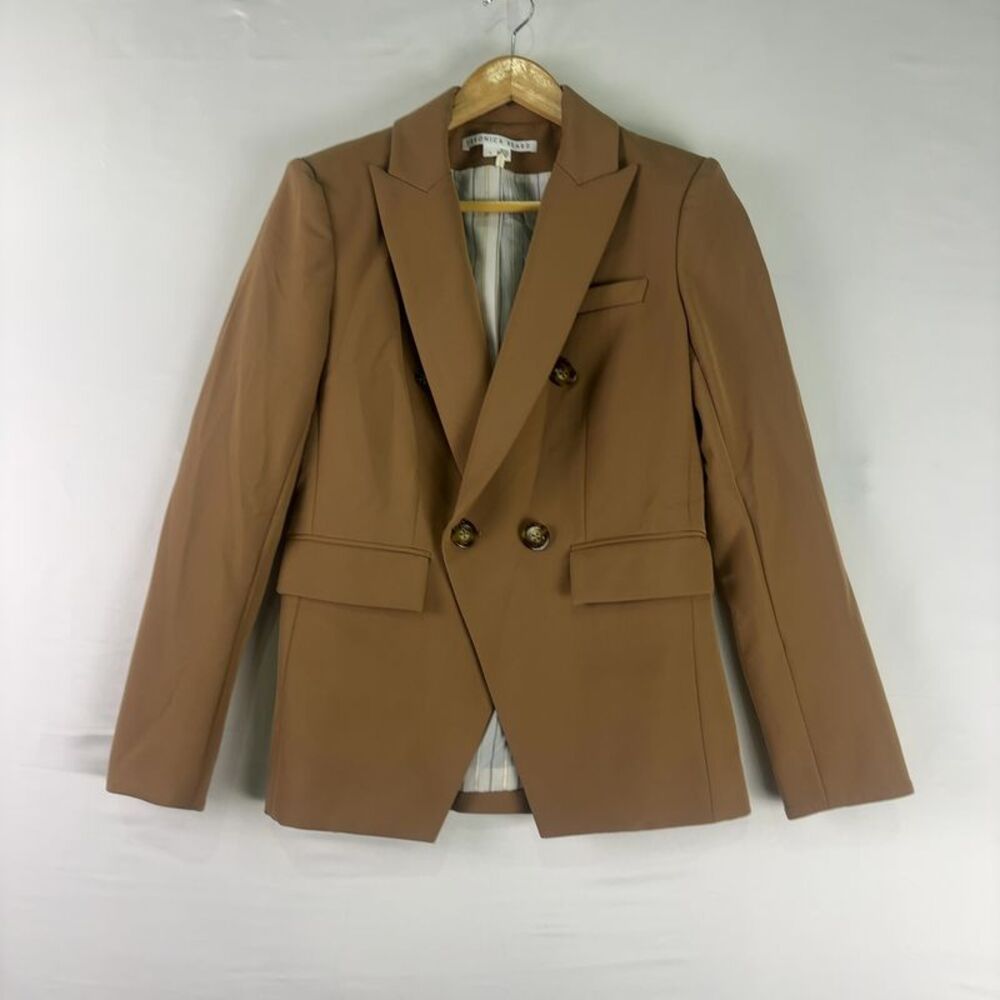 Veronica Beard Double-Breasted Camel Brown Blazer